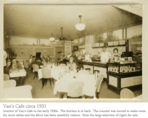 Van's Cafe Interior ca 1930