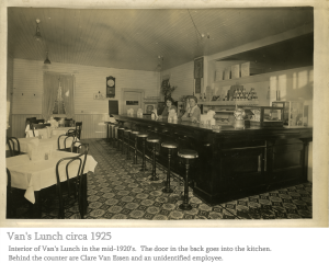 Van's Lunch Interior ca 1925